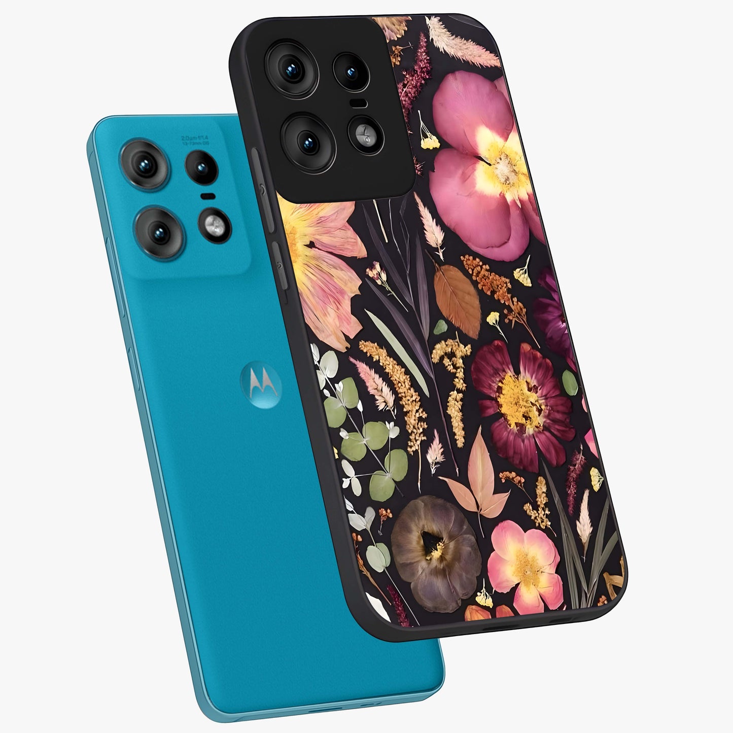 Petal Dream Tapestry Glass Case displayed in angled mockup highlighting decorative petal pattern with elegant botanical aesthetic.