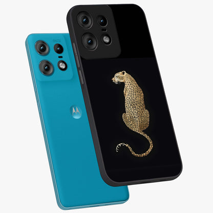 Regal Leopard Glass Case displayed in angled mockup highlighting powerful animal illustration with stylish wild aesthetic.