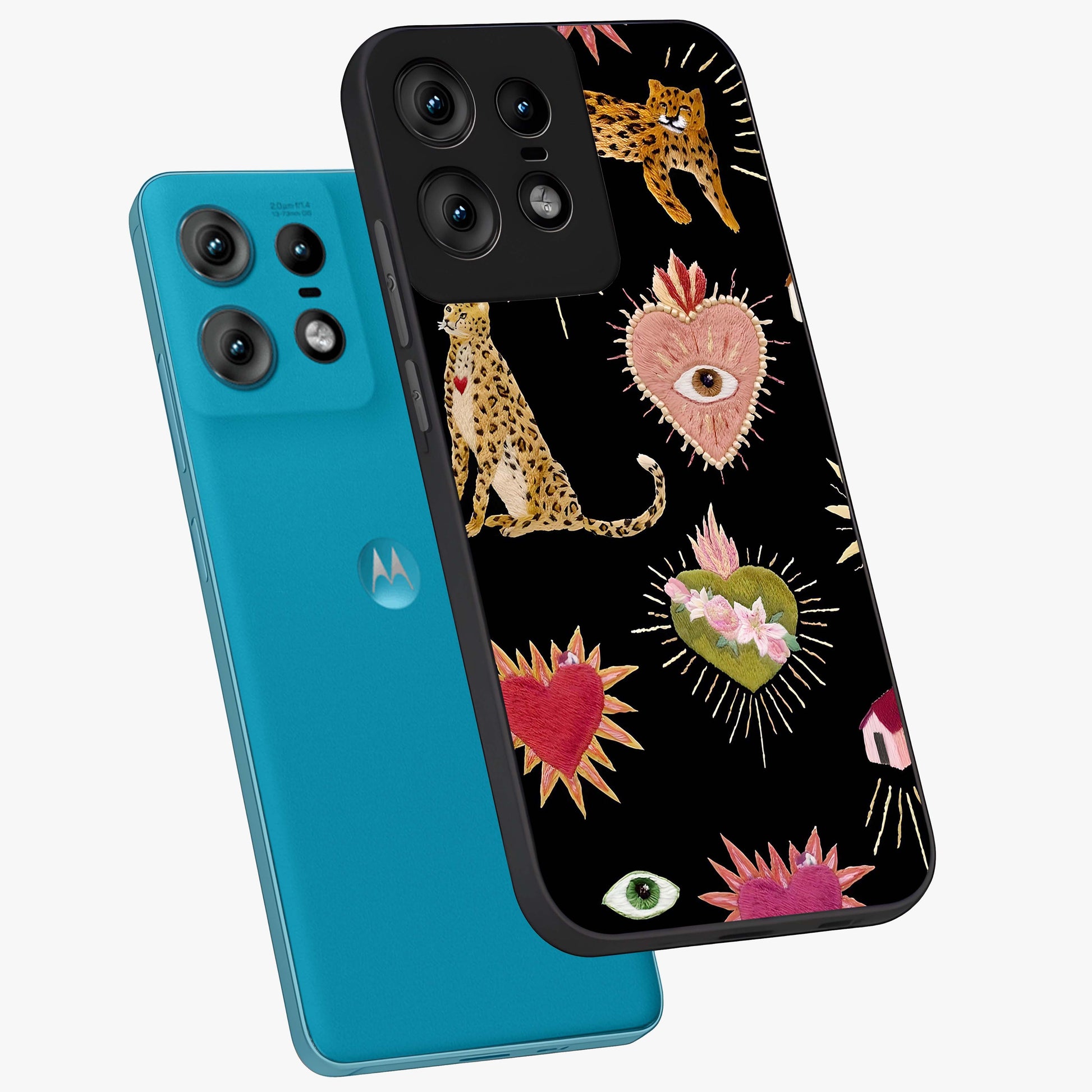 Sacred Jungle Heart Glass Case displayed in angled mockup highlighting lush tropical design with natural aesthetic style.