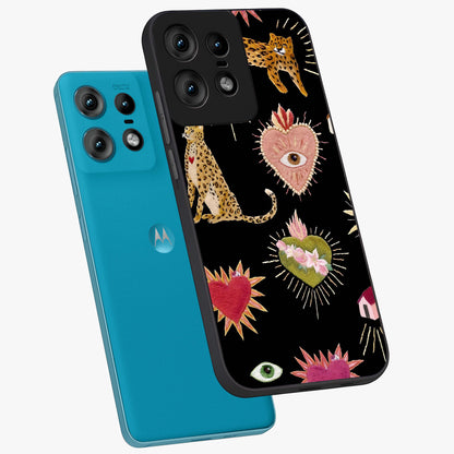 Sacred Jungle Heart Glass Case displayed in angled mockup highlighting lush tropical design with natural aesthetic style.