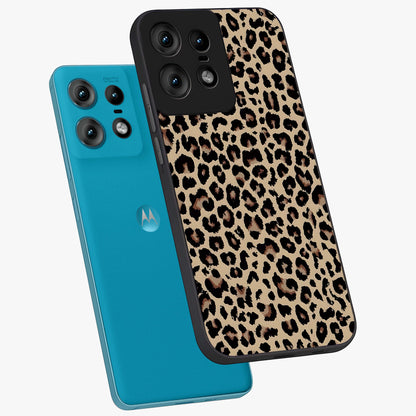 Savage Chic Pattern Glass Case displayed in angled mockup highlighting bold fashion inspired design with chic aesthetic.