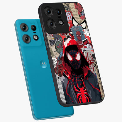 Spider Collage Street Glass Case displayed in angled mockup highlighting dynamic street style collage design with comic aesthetic.
