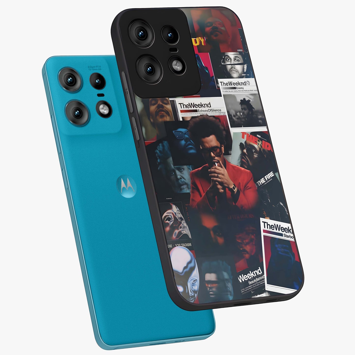 The Weeknd Glass Case displayed in angled mockup highlighting stylish pop culture inspired design with modern aesthetic.