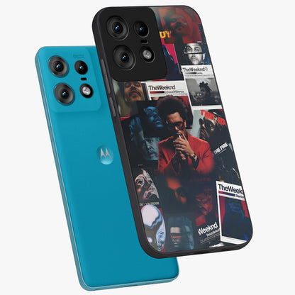 The Weeknd Glass Case displayed in angled mockup highlighting stylish pop culture inspired design with modern aesthetic.