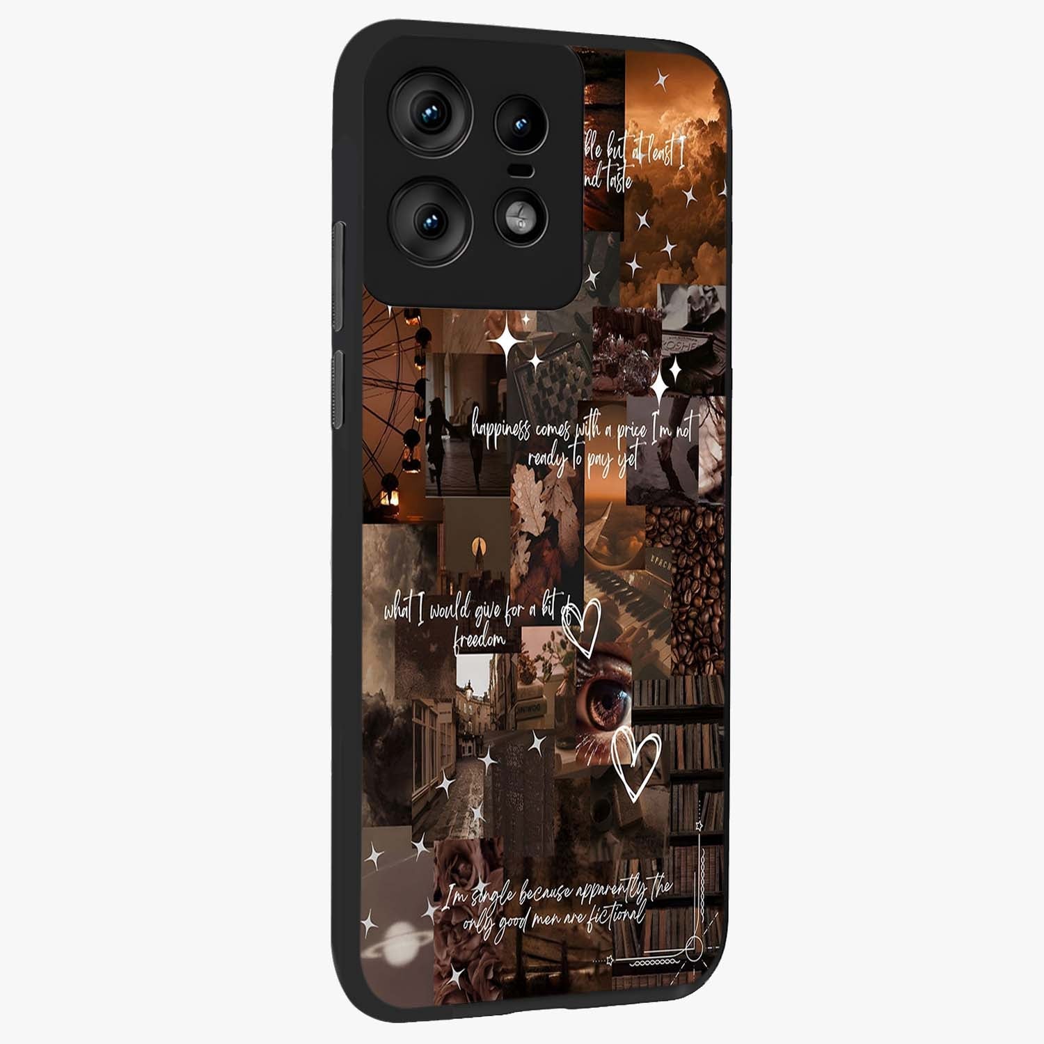 Bittersweet Aesthetic Chaos Glass Case upright view showcasing bold artistic chaos design with modern aesthetic style.