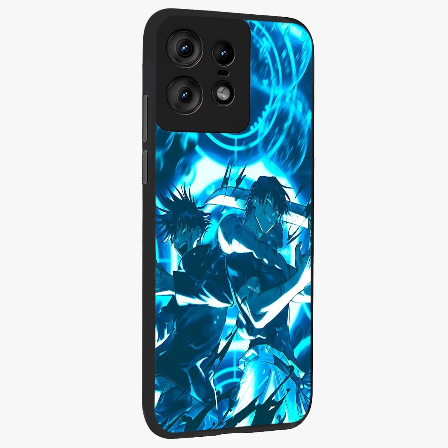 Cursed Energy Clash Glass Case upright view showcasing dramatic clash artwork with bold supernatural theme.