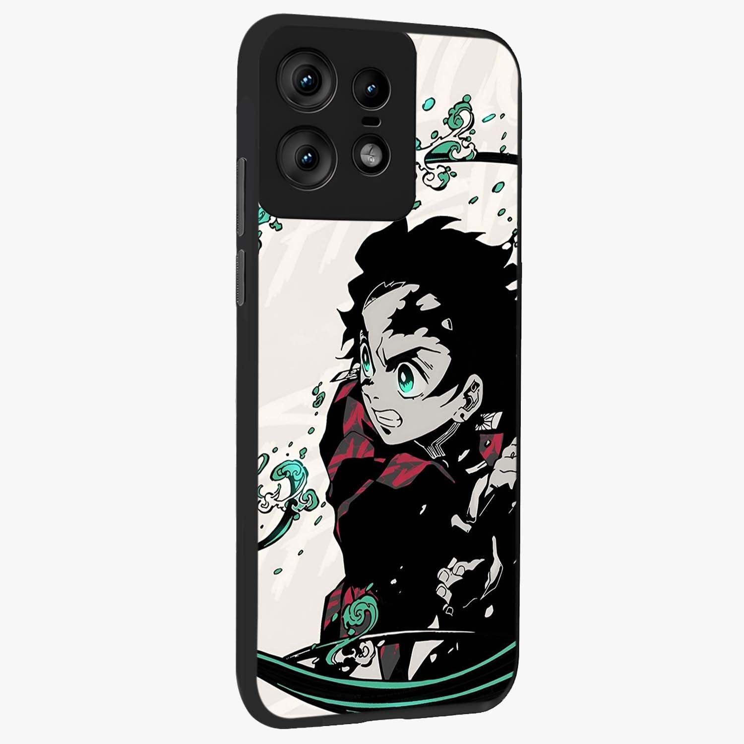 Demon Slayer Glass Case upright view showcasing powerful anime artwork with intense warrior theme.