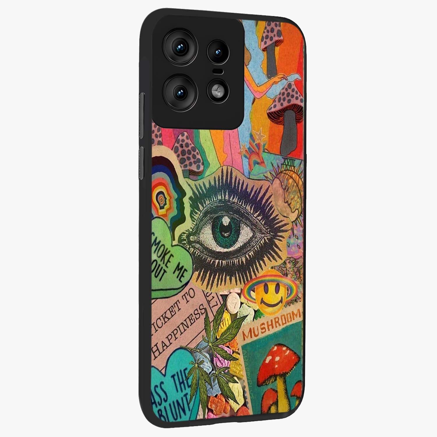 Mystic Eye Wonderland Glass Case upright view showcasing symbolic eye artwork with mysterious fantasy theme.