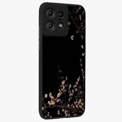 Petal Moon Light With Custom Name Glass Case upright view showcasing elegant floral moon artwork with personalized aesthetic.