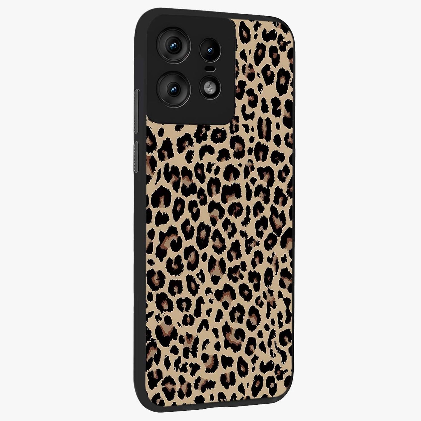 Savage Chic Pattern Glass Case upright view showcasing trendy decorative artwork with edgy fashion theme.