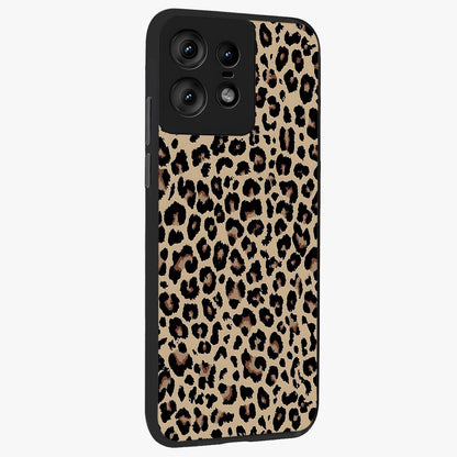 Savage Chic Pattern Glass Case upright view showcasing trendy decorative artwork with edgy fashion theme.