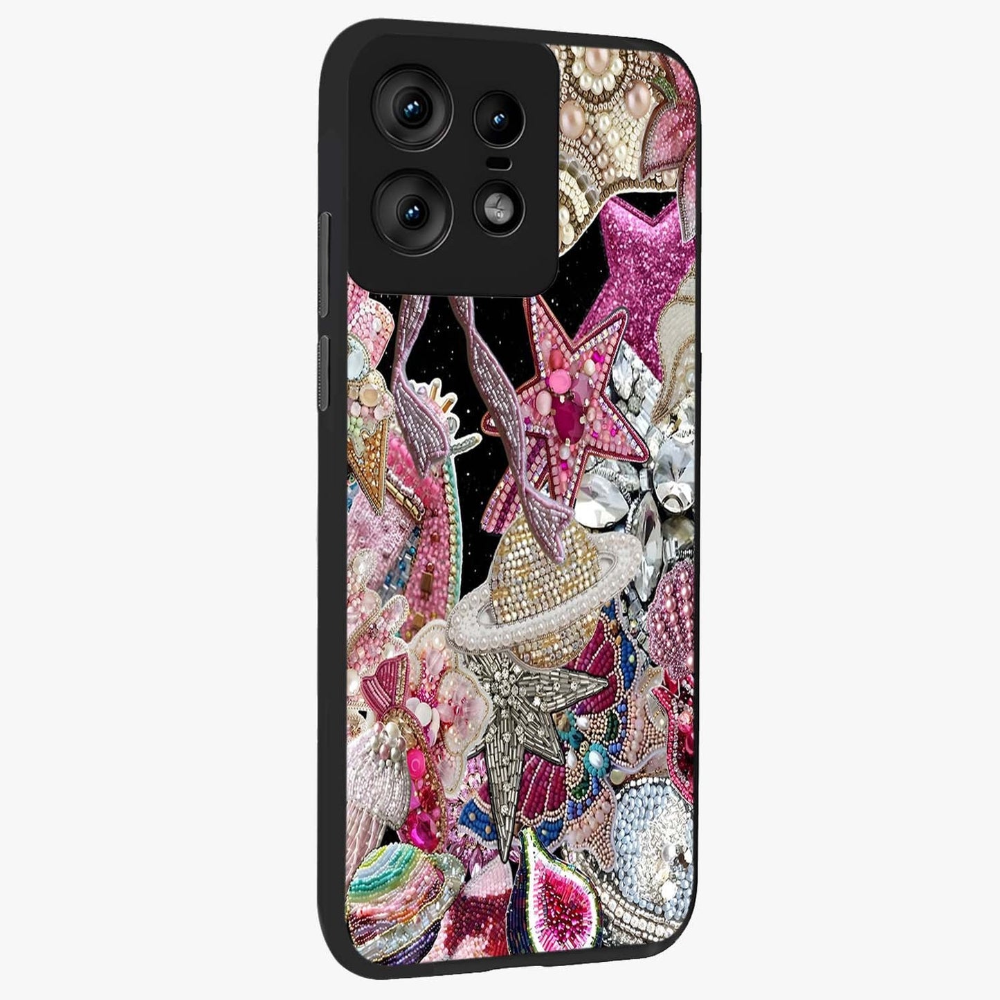 Starlit Jewel Dream Glass Case upright view showcasing radiant star inspired artwork with magical night theme.
