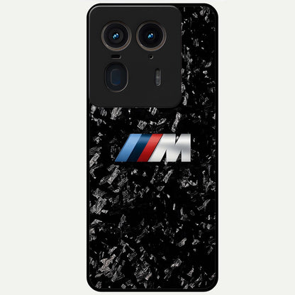 Carbon Speed Mark Glass Case showing flat back view with sporty carbon pattern artwork and glossy glass finish.
