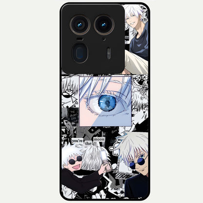 Infinity Sorcerer Chaos Glass Case showing flat back view with mystical sorcerer themed artwork and glossy glass finish.