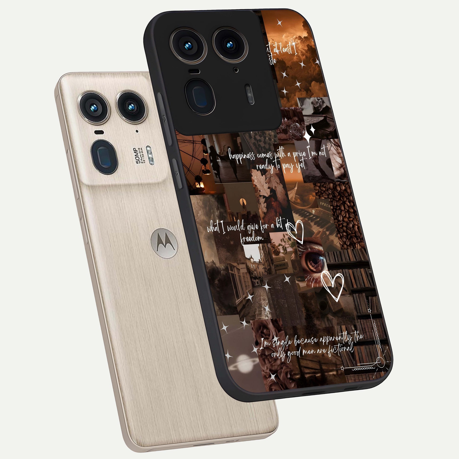 Bittersweet Aesthetic Chaos Glass Case displayed in angled mockup highlighting expressive abstract artwork and edgy aesthetic theme.