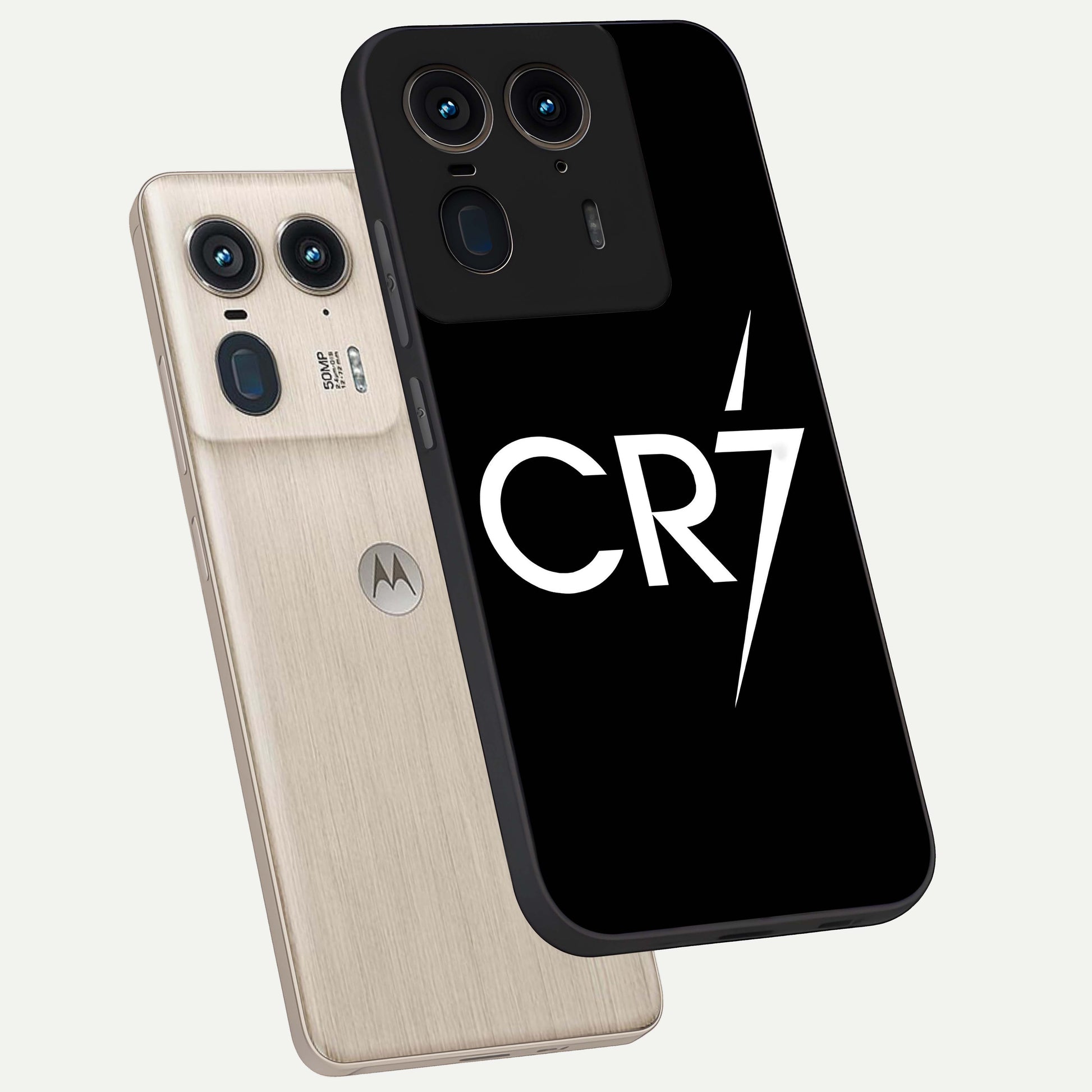 Cr7 Elite Strike Glass Case displayed in angled mockup highlighting powerful sports graphic with bold athletic theme.