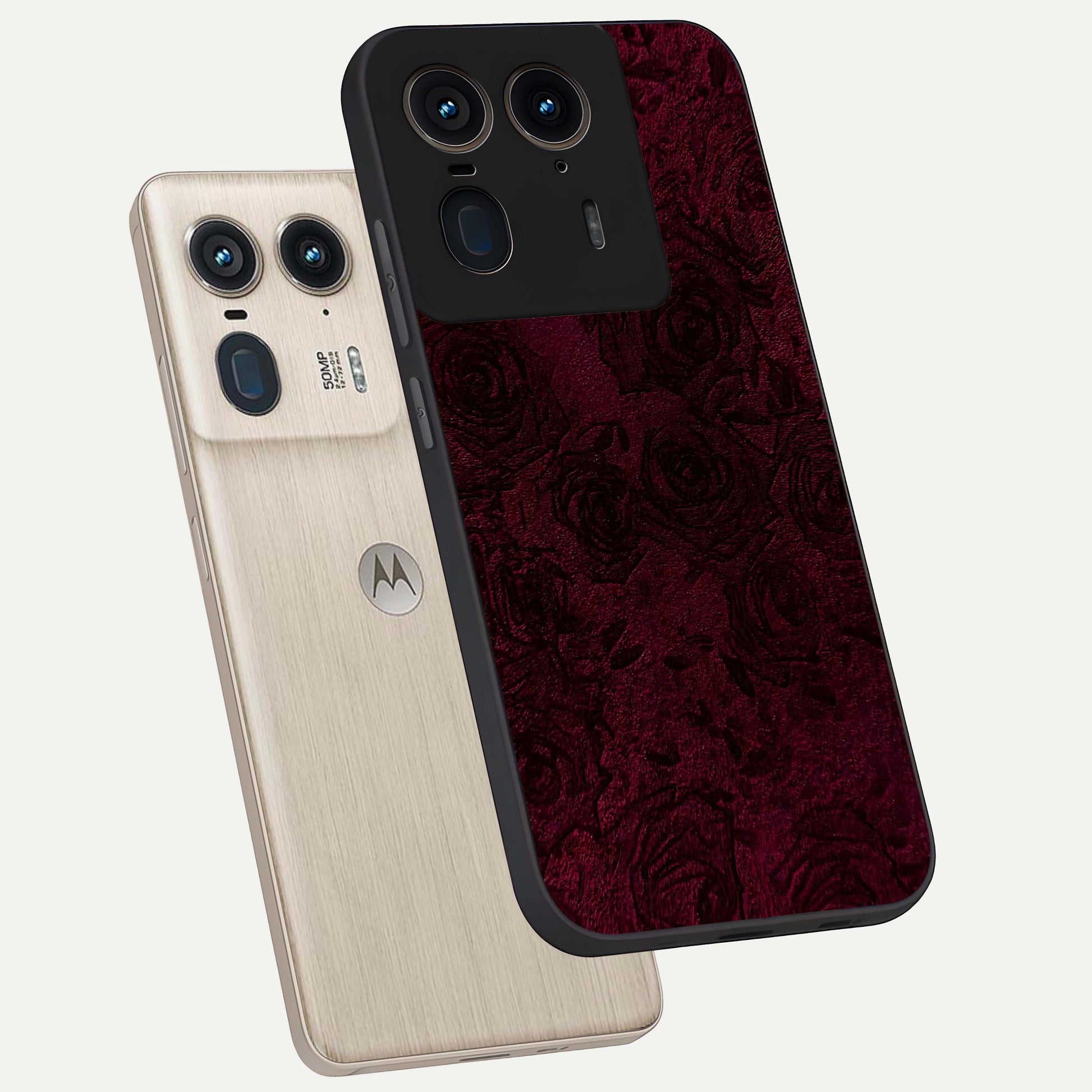Crimson Fade Flow Glass Case displayed in angled mockup highlighting smooth gradient design with modern aesthetic style.