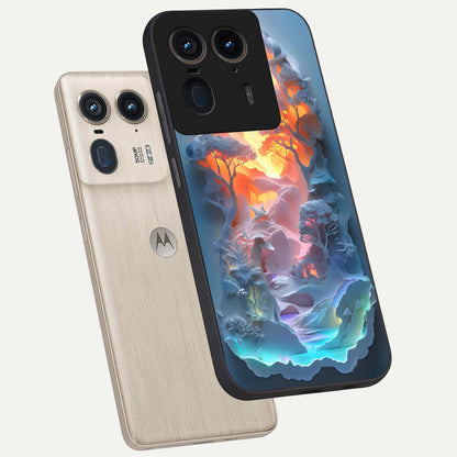 Glow Forest Portal Glass Case displayed in angled mockup highlighting mystical forest design with magical glowing aesthetic.