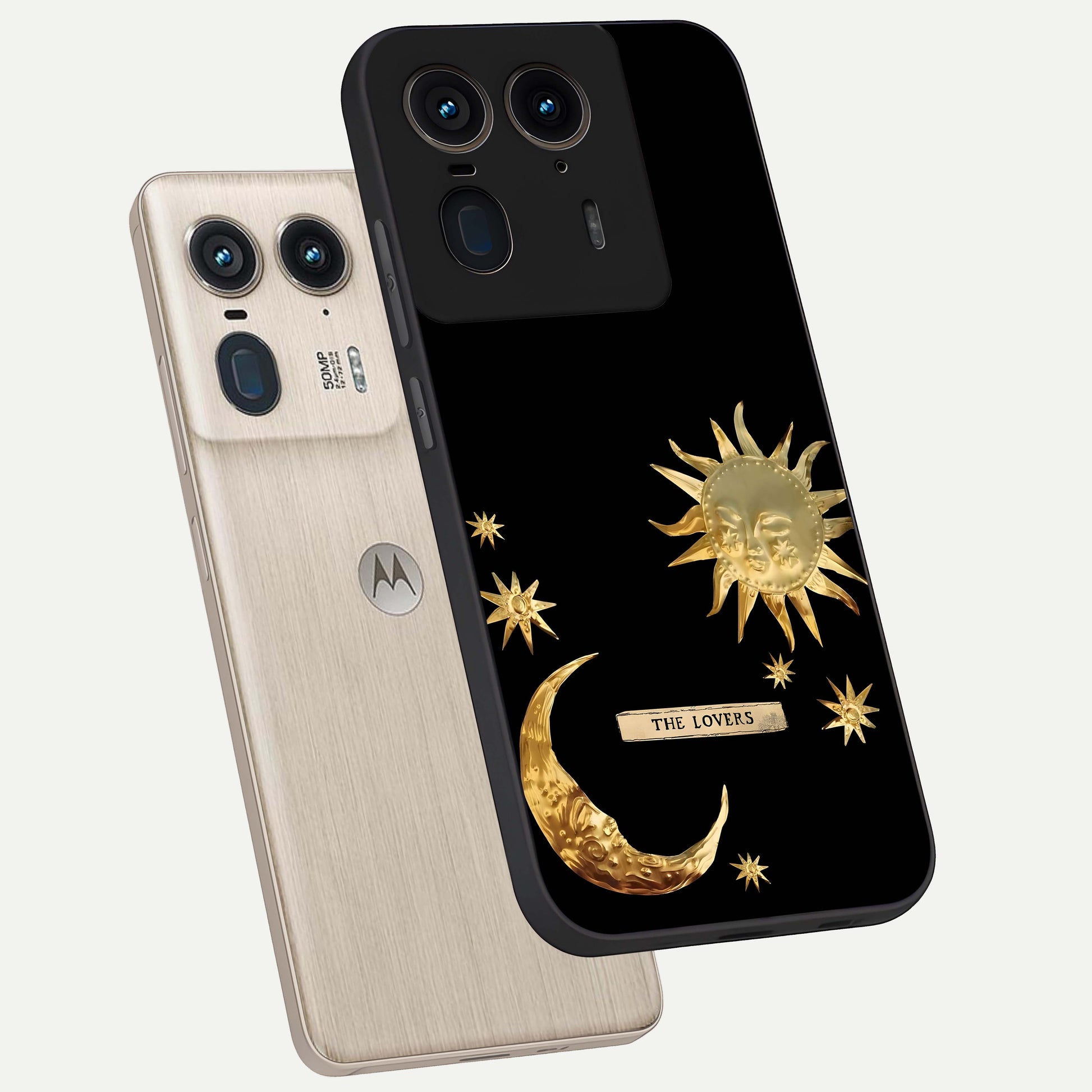 Gold Sun Blush Glass Case displayed in angled mockup highlighting radiant sun design with warm golden aesthetic.