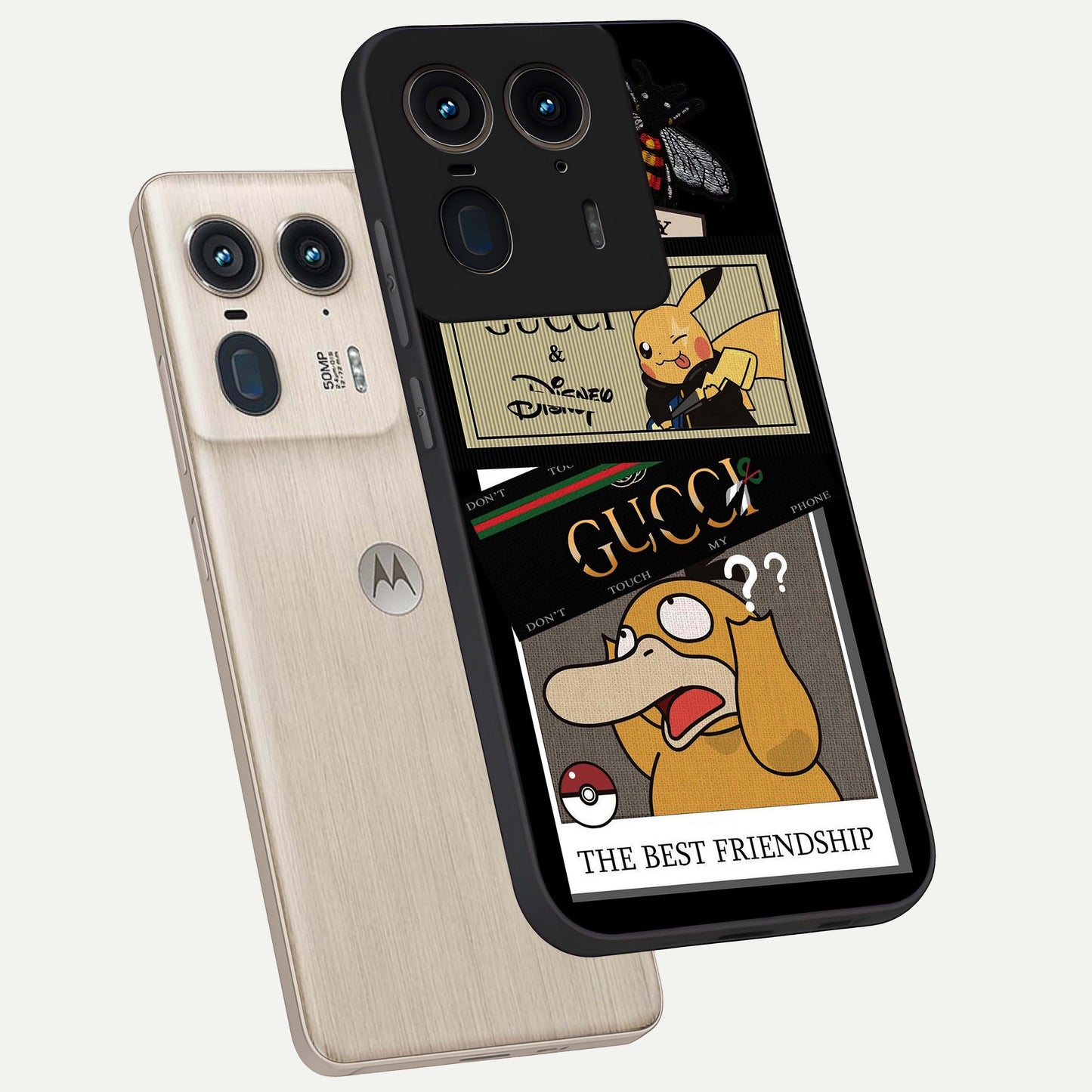 Gucci Play Mashup Glass Case displayed in angled mockup highlighting stylish fashion mashup design with bold aesthetic.
