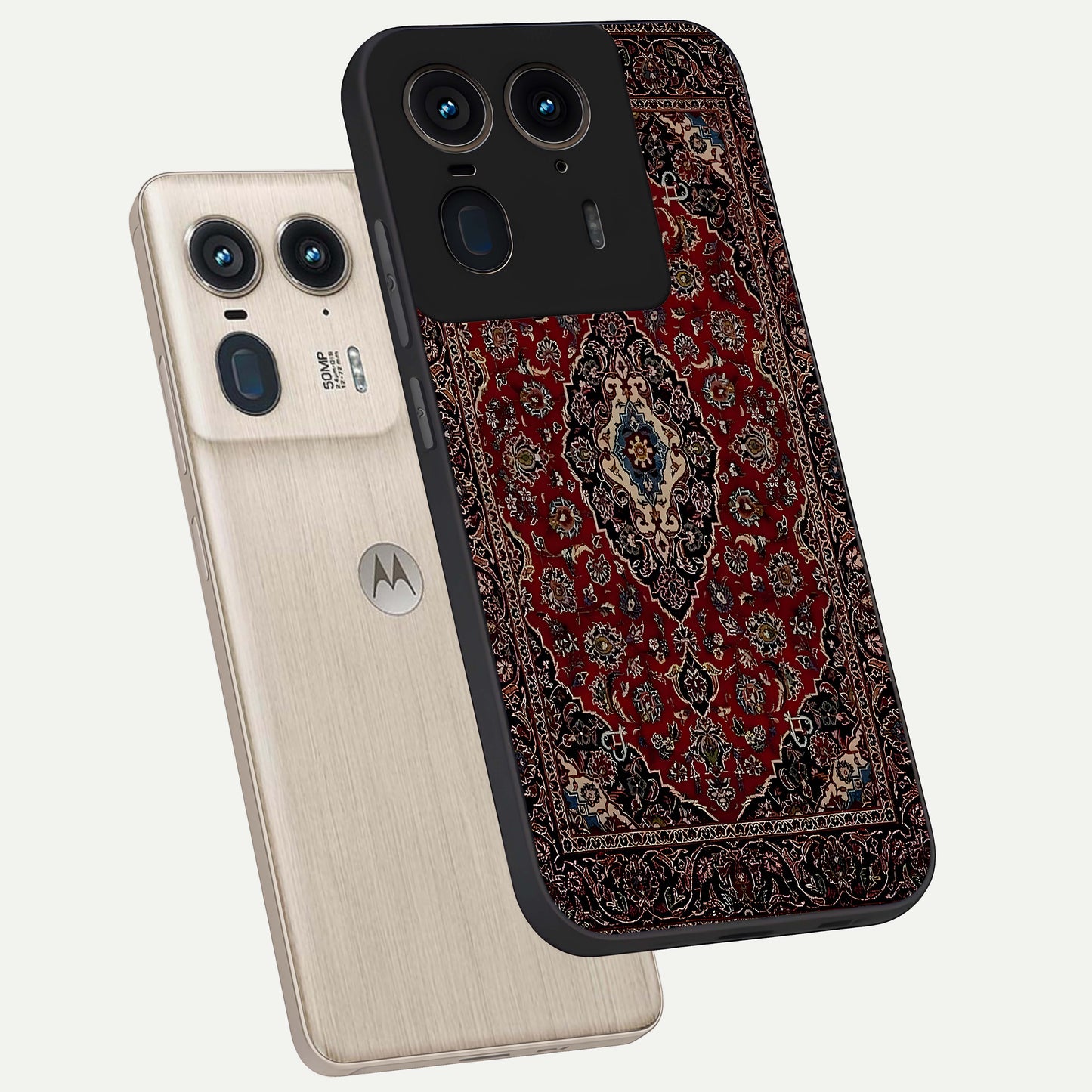 Heritage Carpet Royale Glass Case displayed in angled mockup highlighting intricate royal carpet design with heritage aesthetic.