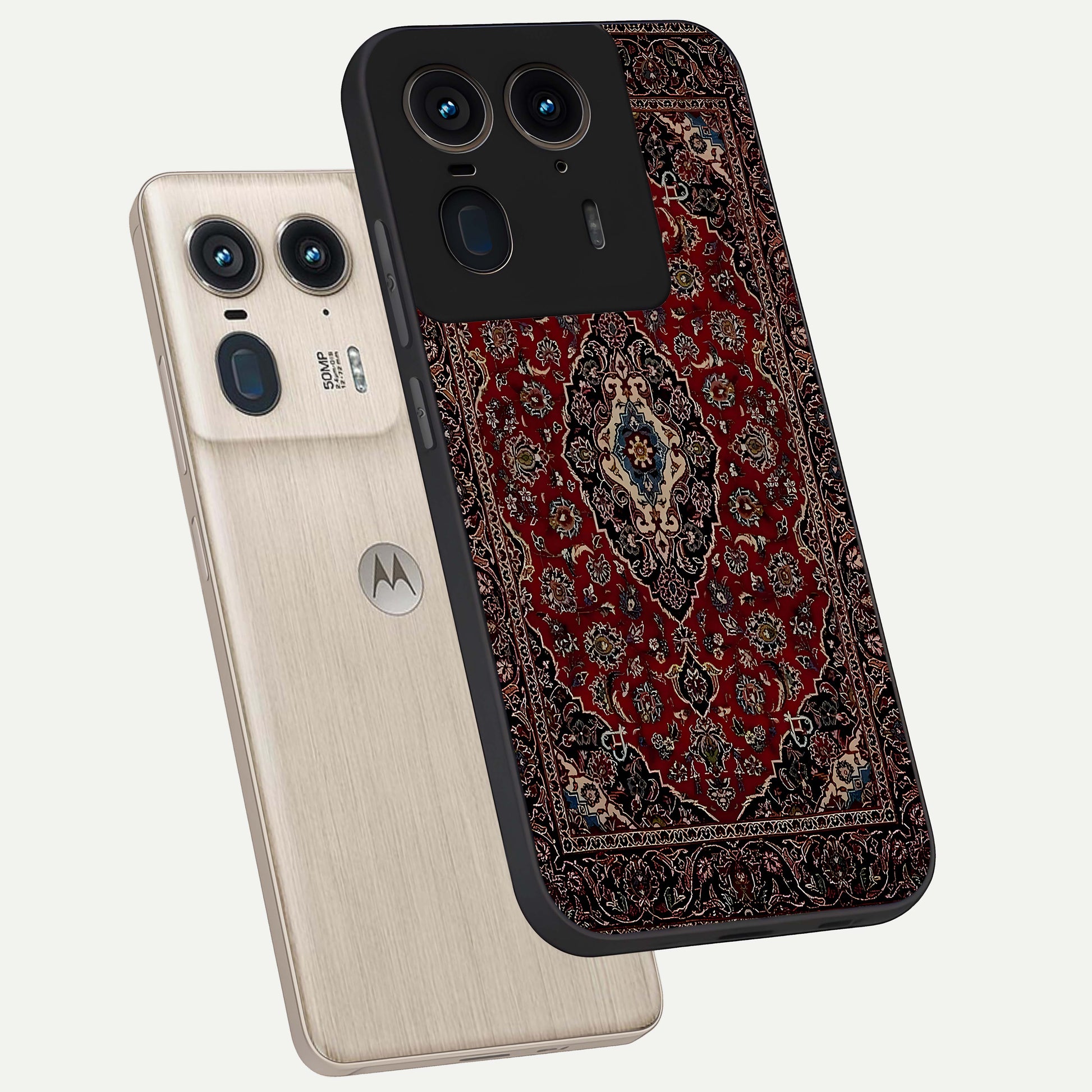 Heritage Carpet Royale Glass Case displayed in angled mockup highlighting intricate royal carpet design with heritage aesthetic.