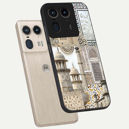 Mughal Marble Legacy Glass Case displayed in angled mockup highlighting elegant heritage marble artwork with royal aesthetic.