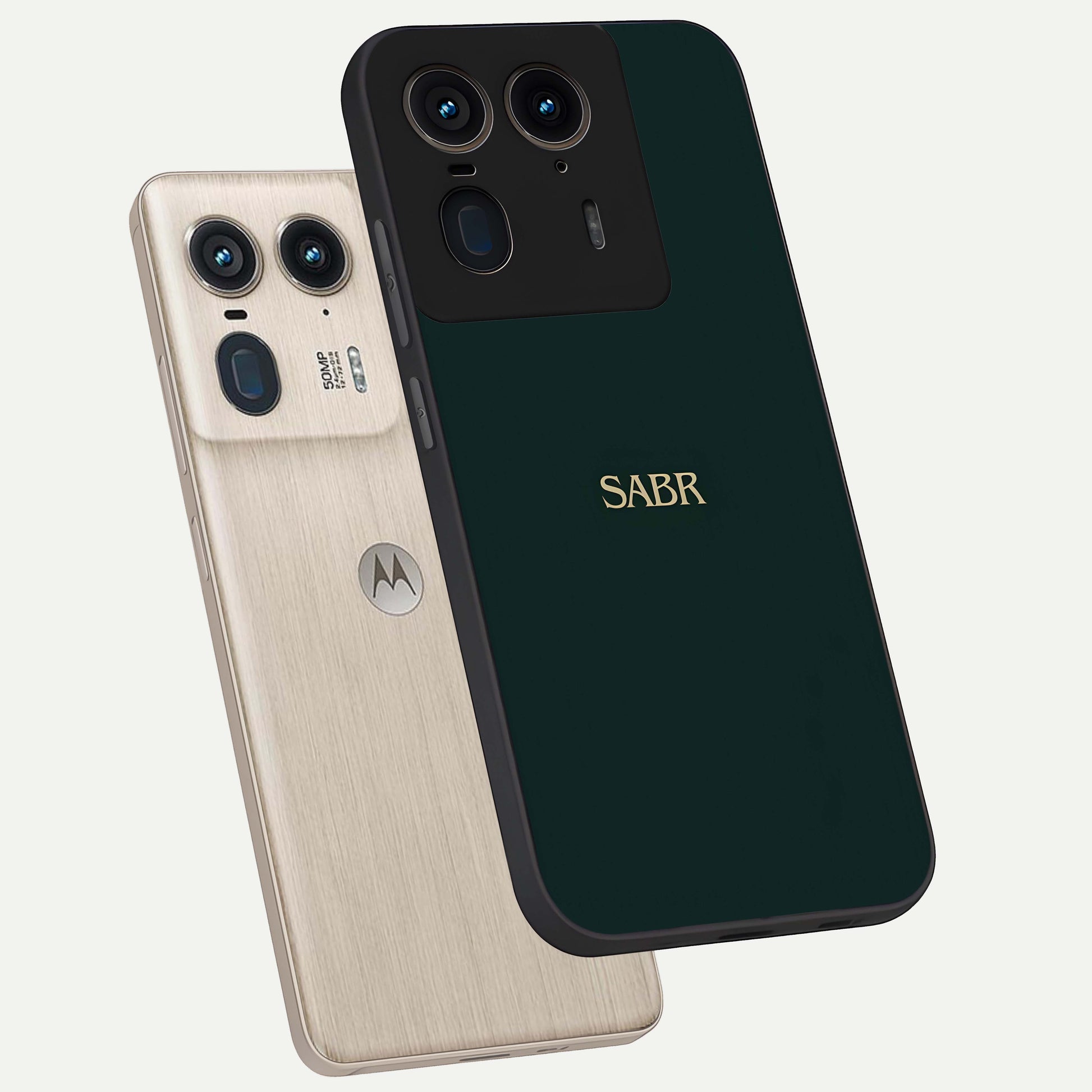 Sabr Minimal Patience Glass Case displayed in angled mockup highlighting simple inspirational design with clean aesthetic style.