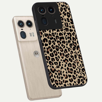 Savage Chic Pattern Glass Case displayed in angled mockup highlighting bold fashion inspired design with chic aesthetic.