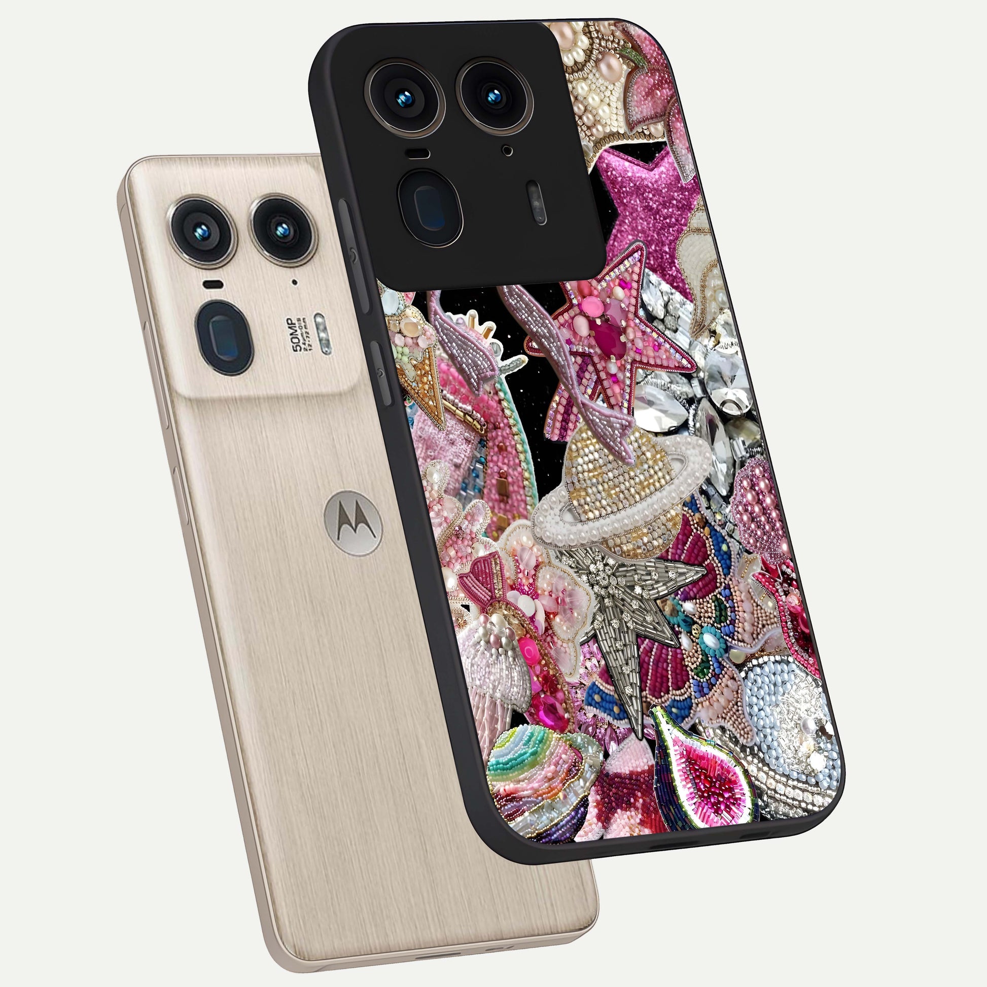 Starlit Jewel Dream Glass Case displayed in angled mockup highlighting glowing celestial jewel design with dreamy aesthetic.