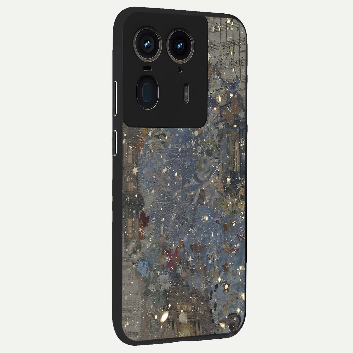 Aesthetic Astrolophia Glass Case upright view showcasing soft aesthetic theme with stylish modern look.
