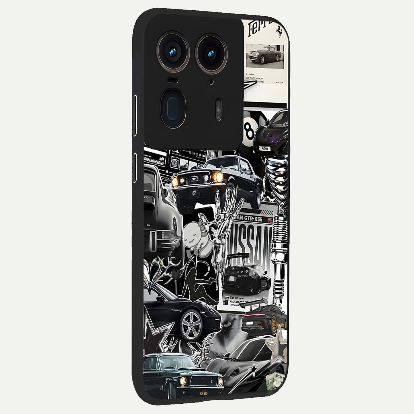 Aesthetic Dark Love Glass Case upright view showcasing dramatic romantic artwork with modern aesthetic style.