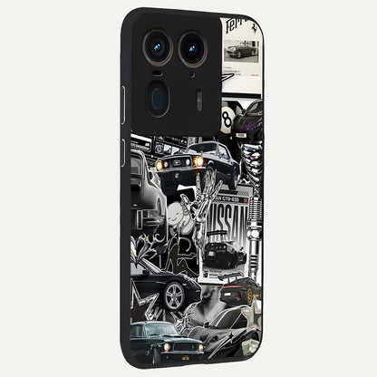 Aesthetic Dark Love Glass Case upright view showcasing dramatic romantic artwork with modern aesthetic style.