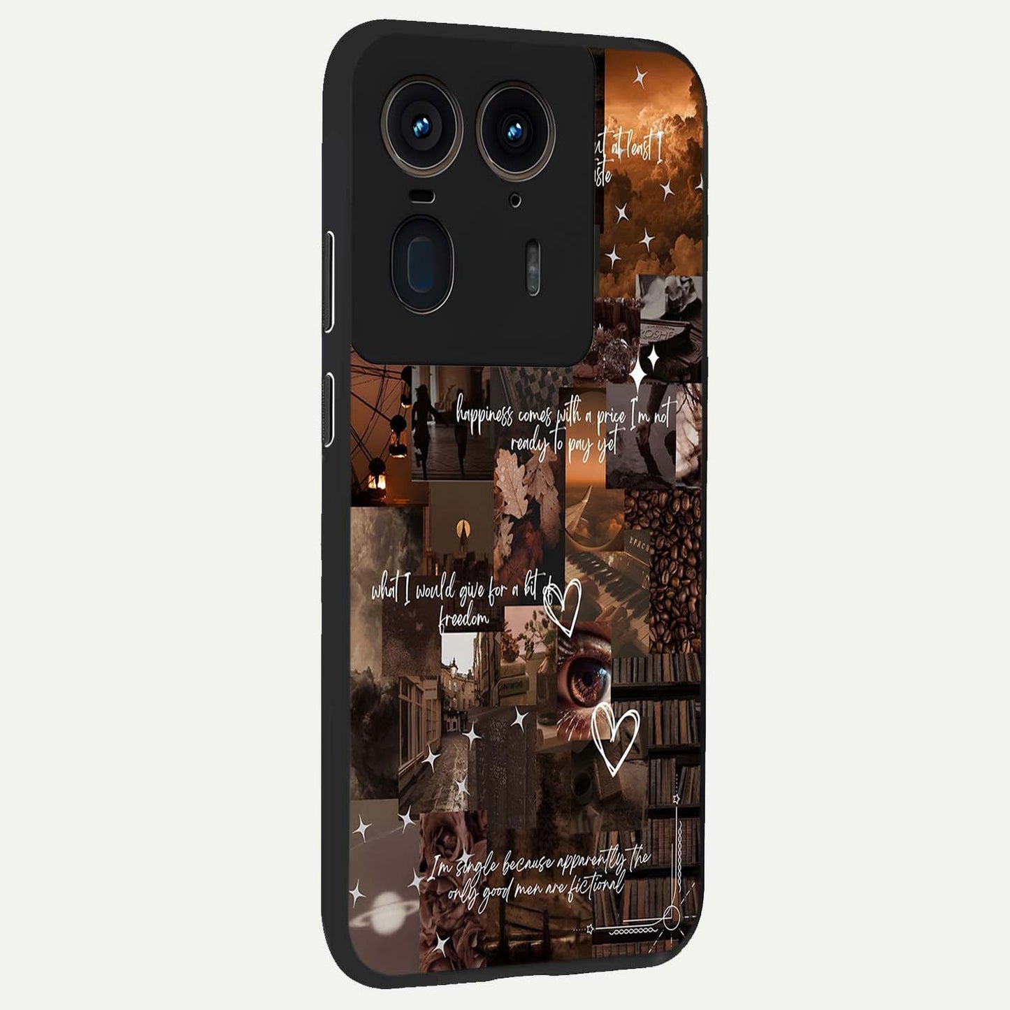 Bittersweet Aesthetic Chaos Glass Case upright view showcasing bold artistic chaos design with modern aesthetic style.