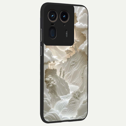 Celestial Origami Glass Case upright view showcasing creative origami artwork with modern celestial style.