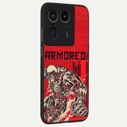 Crimson Mecha Titan Glass Case upright view showcasing dynamic robotic titan design with sci-fi inspired theme.