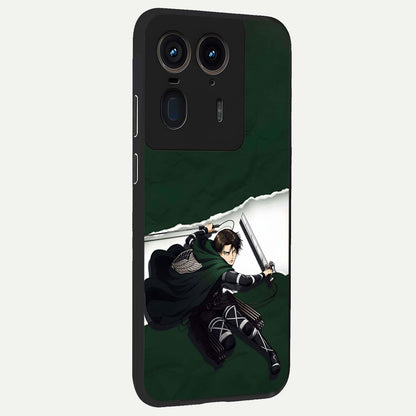Emerald War Vanguard Glass Case upright view showcasing dramatic warrior artwork with bold fantasy theme.