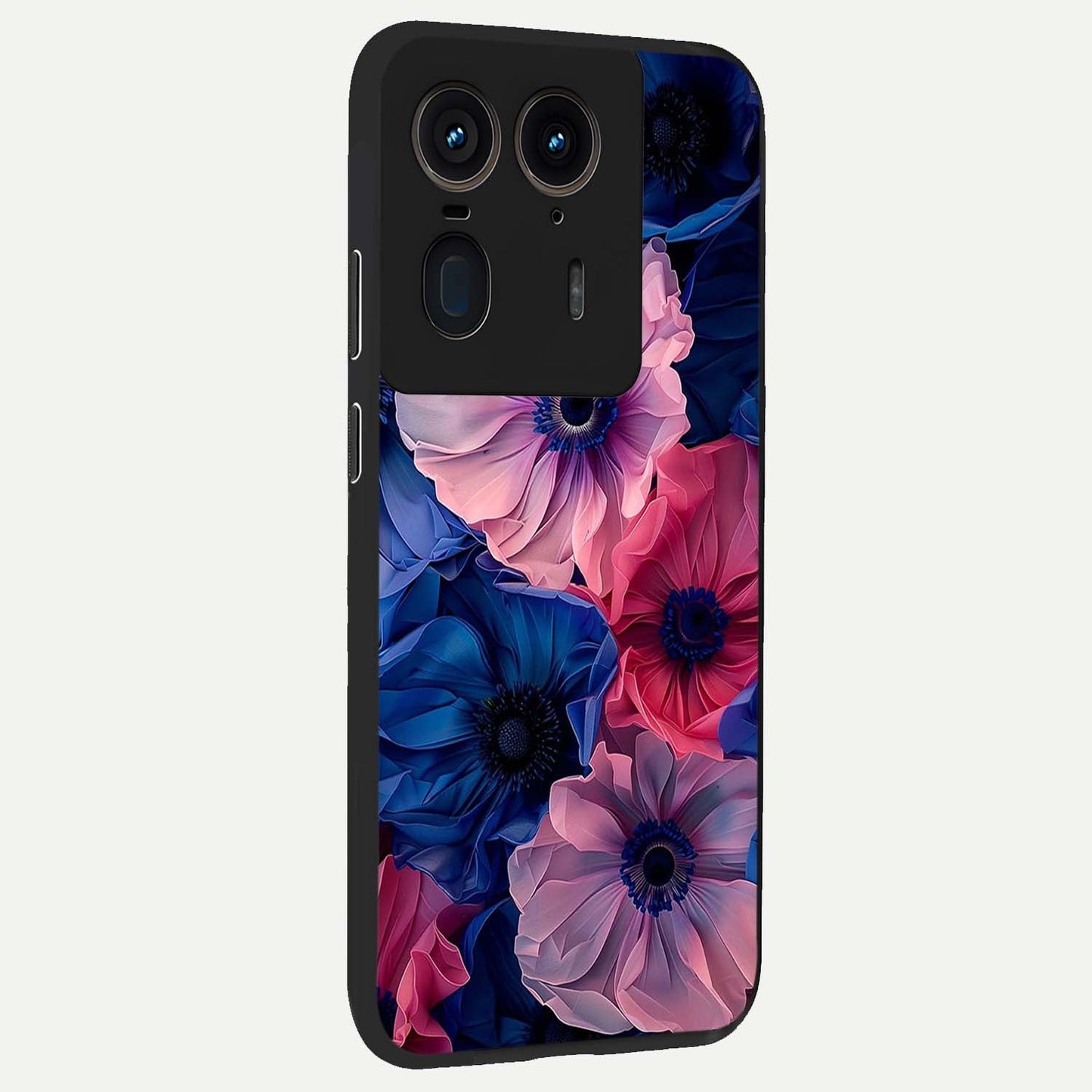Flower Paper Art Pattern Glass Case upright view showcasing decorative paper floral artwork with creative craft style.