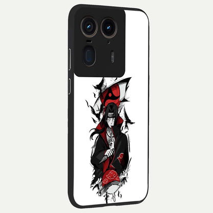 Itachi Limited Edition Naruto Anime Glass Case upright view showcasing intense anime artwork with powerful character theme.