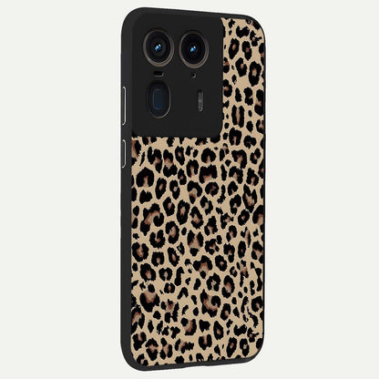 Savage Chic Pattern Glass Case upright view showcasing trendy decorative artwork with edgy fashion theme.