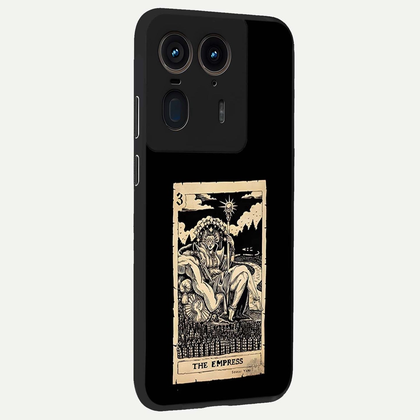 The Empress Glass Case upright view showcasing powerful empress themed artwork with luxurious artistic theme.