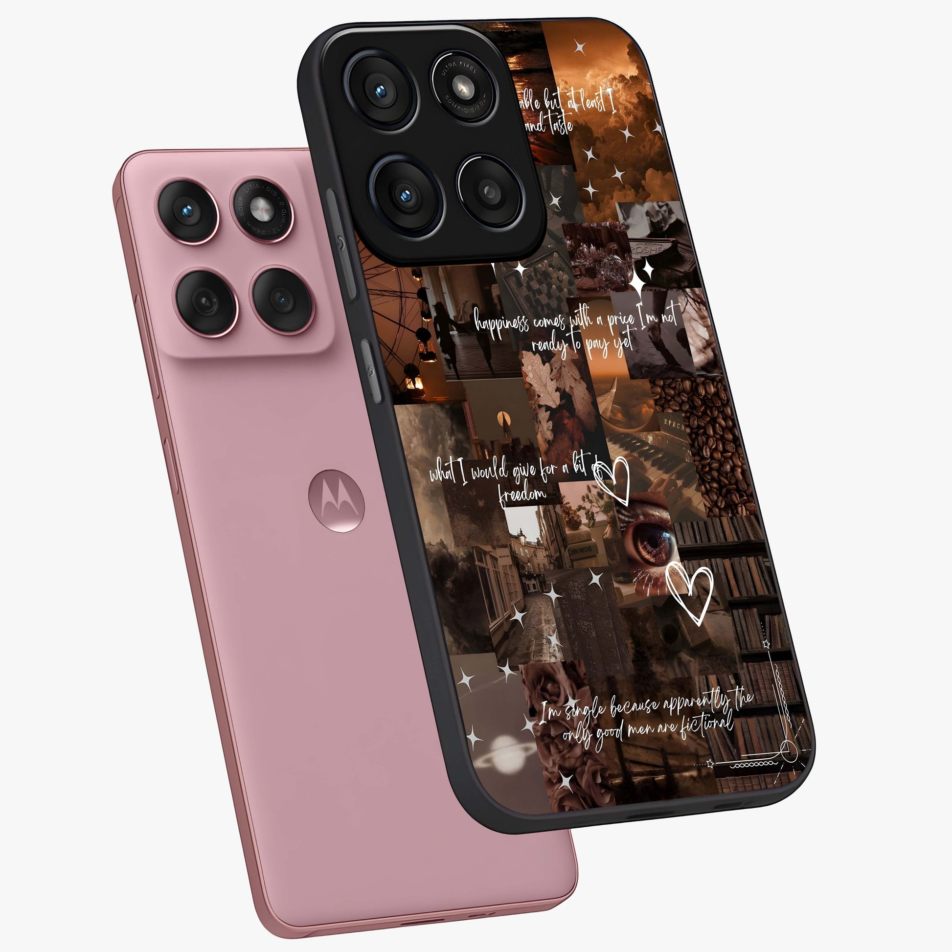 Bittersweet Aesthetic Chaos Glass Case displayed in angled mockup highlighting expressive abstract artwork and edgy aesthetic theme.