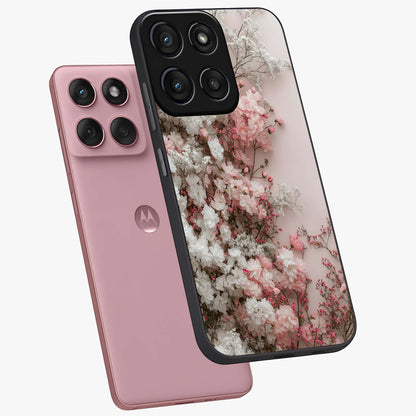 Blush Blossom Cloud Glass Case displayed in angled mockup highlighting soft cloud and blossom design with pastel aesthetic.