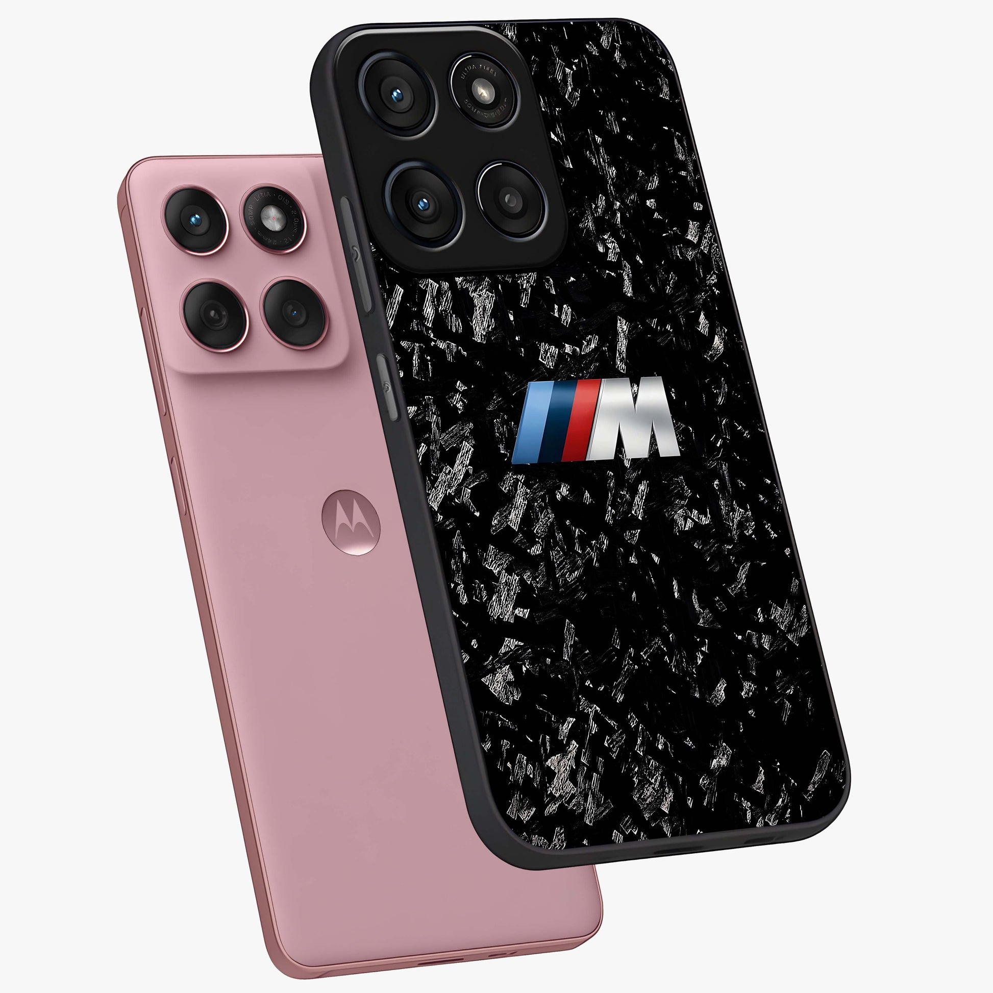 Carbon Speed Mark Glass Case displayed in angled mockup highlighting racing inspired carbon design and sleek aesthetic style.