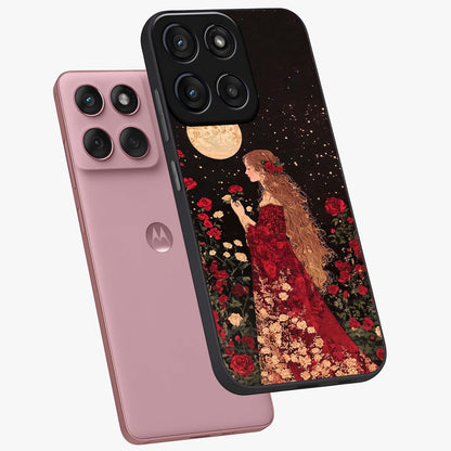 Crimson Dreams Glass Case displayed in angled mockup highlighting soft crimson aesthetic design with artistic theme.