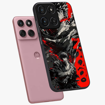 Demon Sword Resolve Glass Case displayed in angled mockup highlighting powerful demon sword illustration with dark fantasy aesthetic.