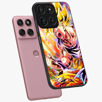 Firing Goku Glass Case displayed in angled mockup highlighting dynamic anime character design with action aesthetic.