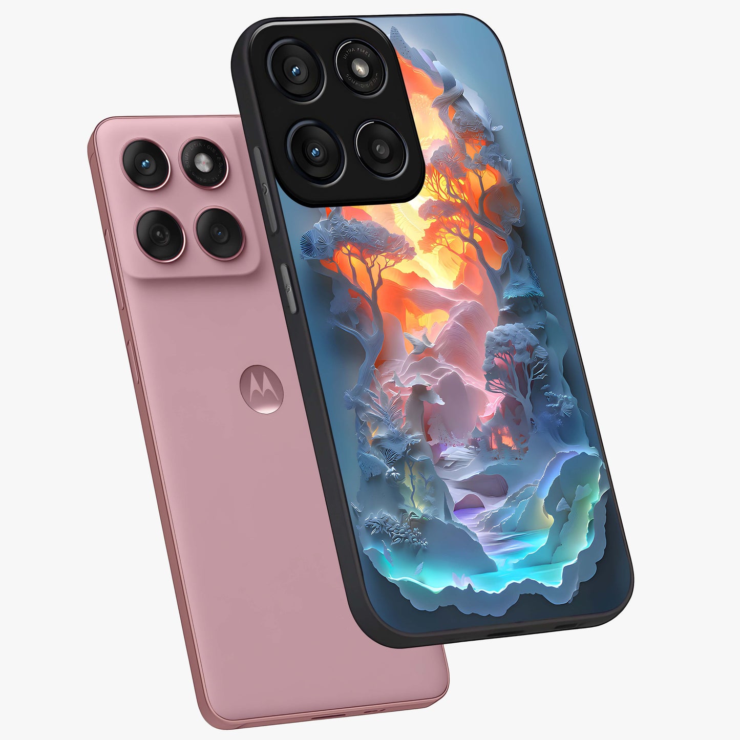 Glow Forest Portal Glass Case displayed in angled mockup highlighting mystical forest design with magical glowing aesthetic.
