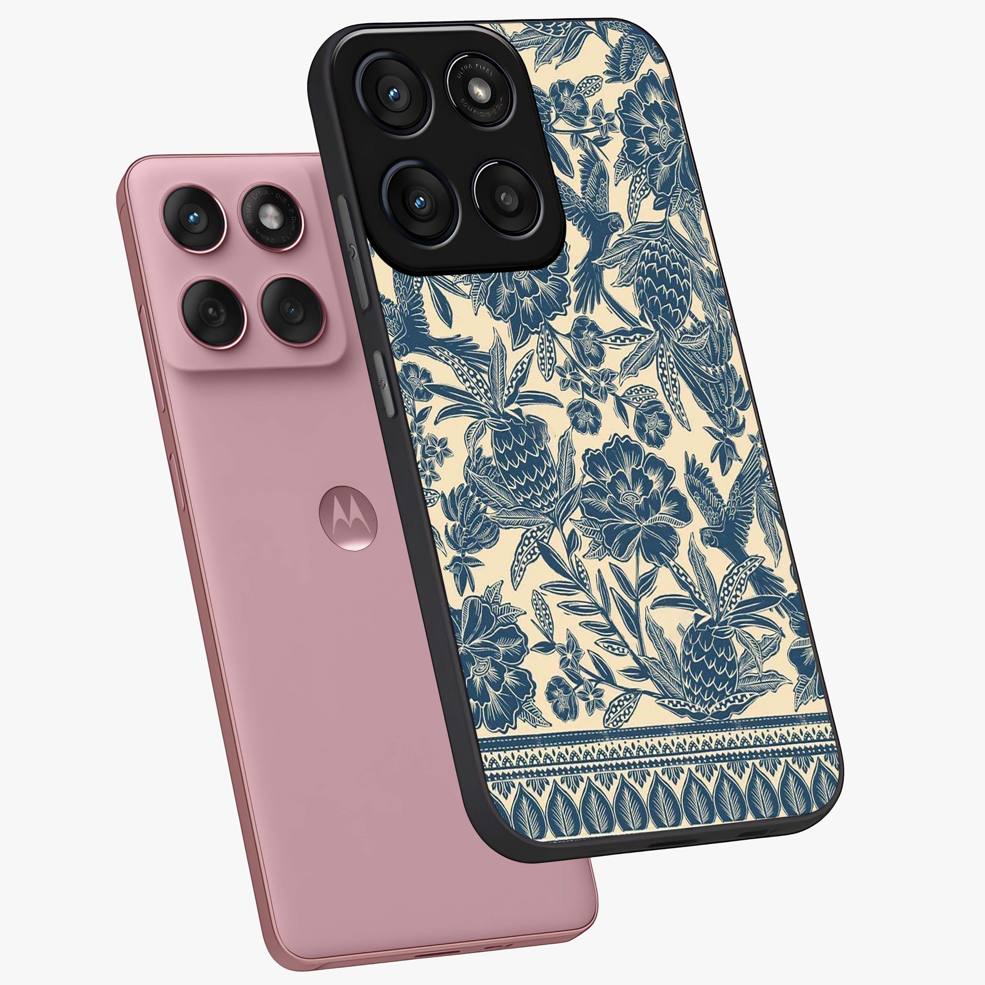 Heirloom Wild Bloom Glass Case displayed in angled mockup highlighting botanical bloom design with classic aesthetic style.