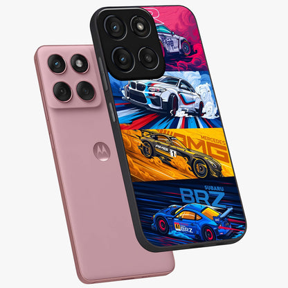 JDM Sports Car Glass Case displayed in angled mockup highlighting sleek Japanese racing car design with automotive aesthetic.